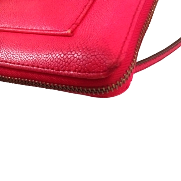 Stella & Dot Red Pebbled Leather Crossbody Bag - Picture 11 of 13